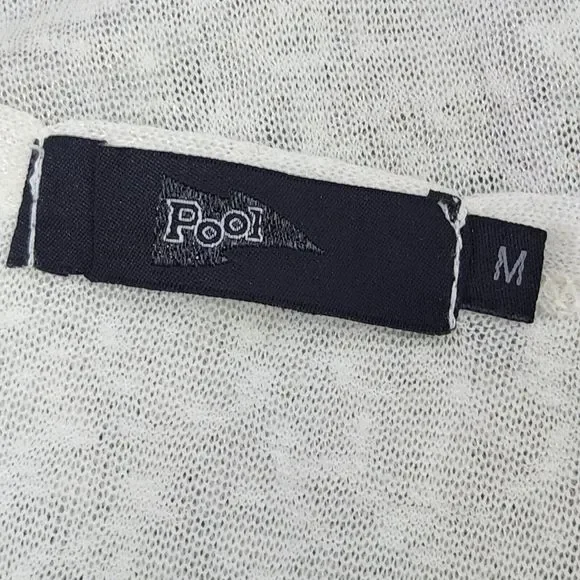 Pool Brand Womens Semi Sheer Ivory Tank Top with Brass Style Stud Accents Size M - Picture 5 of 5